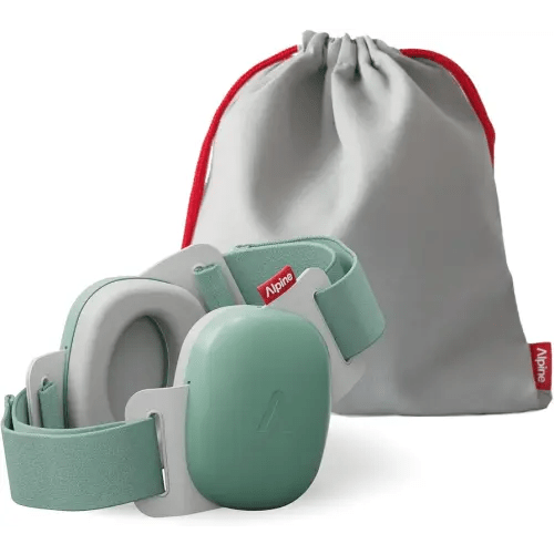 Alpine Muffy Baby Comfort - Protects Hearing for Babies and Toddlers - CE & ANSI Certified - Unique Headband for Safe fit & Comfort - Multi-adjustable for Ages 3-48 Months, 24dB Sound Reduction, Green