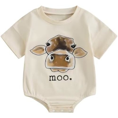 Western Baby Girl Boy Summer Clothes Cow Print Bubble Romper Neigh Horse Bodysuit Cute Farm Animal One Piece Outfit