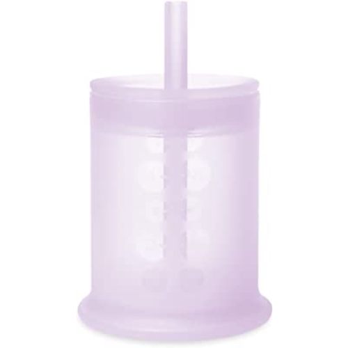 Olababy Silicone Training Cup with Straw Lid | Babies Water Drinking Cup | 6+ Mo Infant To 12-18 Months Toddler | Sippy Cup For Kids & Smoothie Cup | Baby Led Weaning (Lilac, 5 oz)
