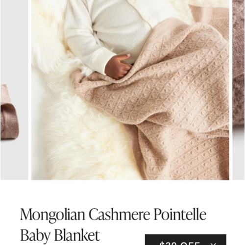 Washable Cashmere Baby Blanket