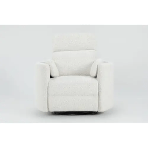 Rayna Snow Nursery Power Swivel Glider Recliner With USB