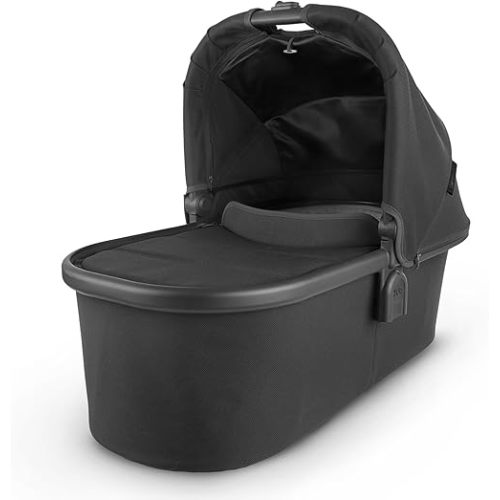 UPPAbaby Bassinet/Compatible with Vista, Cruz, Ridge, Minu Strollers/Overnight Sleep Solution/Mattress, Sheet, and Bug Shield Included/Jake (Charcoal/Carbon Frame)