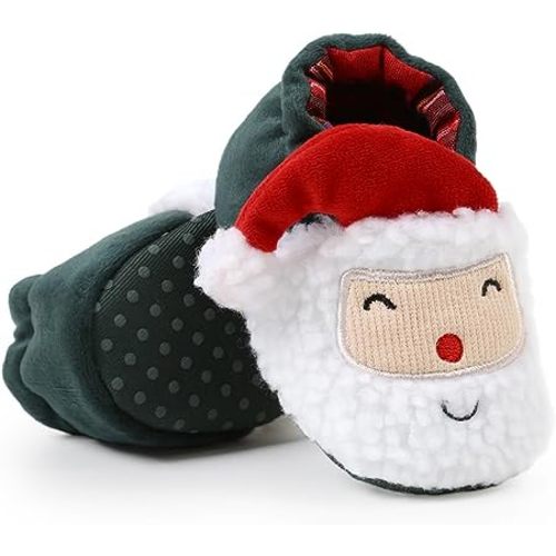 Ohwawadi Infant Baby Boys Girls Slippers Cozy Fleece Booties Soft Bottom Warm Cartoon Socks Newborn Crib Shoes