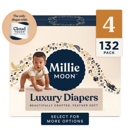 (2 pack) Millie Moon Luxury Diapers, Size 4, 66 Count (Select for More Options)