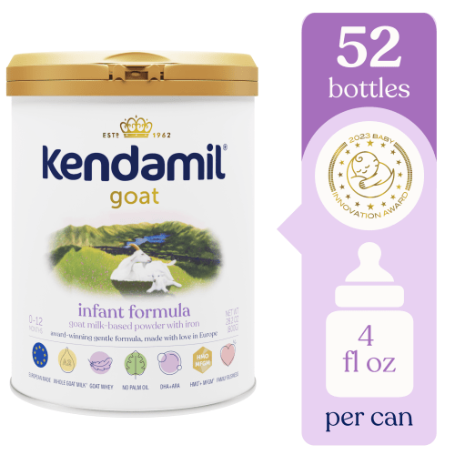 Kendamil Goat Baby Formula Powder, European, Whole A2 Milk, with HMOs, Prebiotics, No Palm Oil or Soy, with DHA, 28.2oz