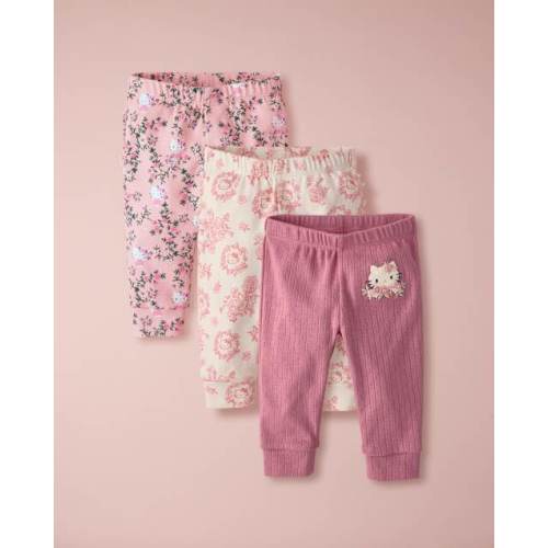 Baby Girls Hello Kitty® Floral Toile Ruffle Leggings 3-Pack - Multi
