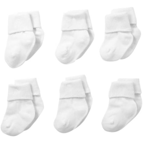 Jefferies Socks Baby-Girls 6 Pair Pack Seamless Turn Cuff Socks