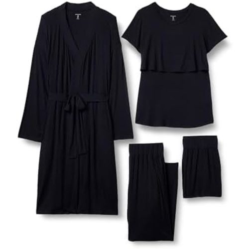 Amazon Essentials Women's Soft Modal Nursing Maternity Sleepwear Pajama Bundle, 4 Piece