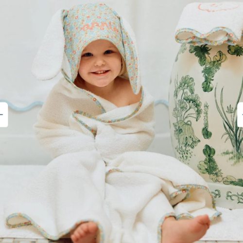 Percale Kids’ Bunny Hooded Towel | Weezie Towels