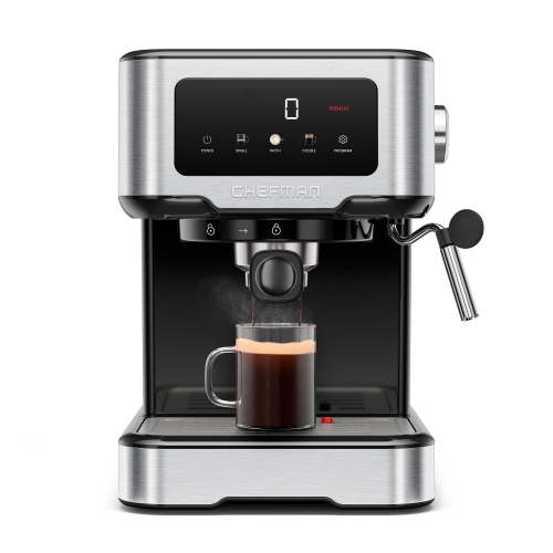 Chefman CraftBrew Espresso Machine W/ Steam Wand and Touch Controls – Stainless Steel