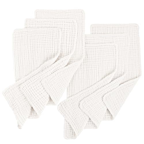 Konssy Muslin Baby Burp Cloths Sets for Unisex- 6 Pack Large 100% Cotton Burping Clothes for Newborn，Baby Girls and Boys