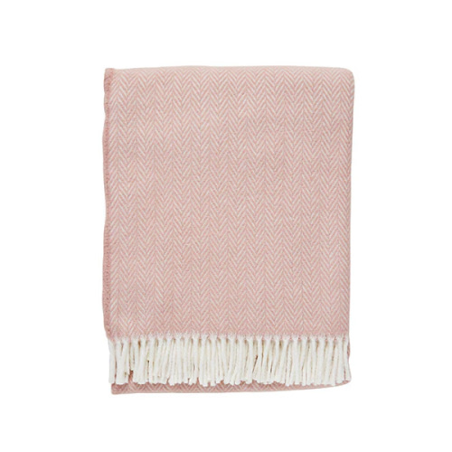 $165.00 Herringbone Plush Throw in Dusty Rose | Caitlin Wilson