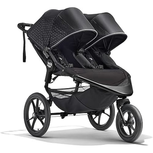 Baby Jogger Summit X3 Double Jogging Stroller, Midnight Black, Buggy for Two, Smooth Ride for Walking or Jogging, Compact Fold, Increased Airflow, All-Terrain Air Filled Tires and All-Wheel Suspension
