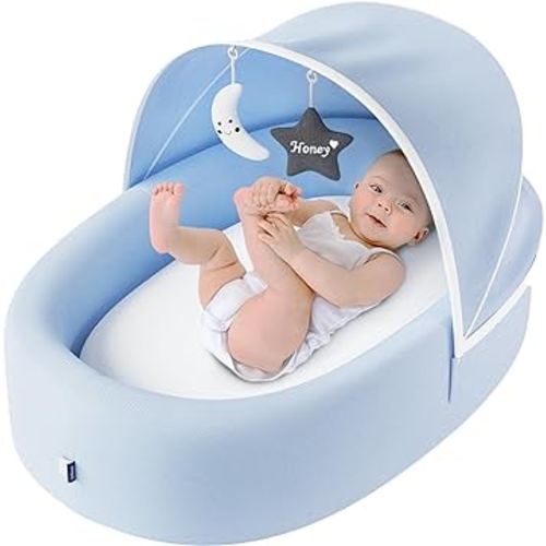 Premium Baby Lounger for Newborn, Infant and Toddler - Baby Nest Lounger - Blue