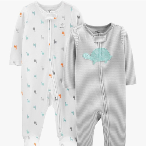 Simple Joys by Carter's Baby Neutral 2-Pack Cotton Footed Sleep and Play