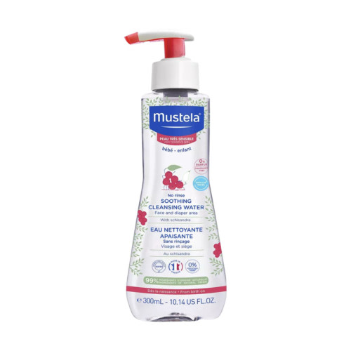 Mustela Baby Soothing Cleansing Water - No-Rinse Micellar Water for Very Sensitive Skin - with Natural Avocado & Schizandra Berry