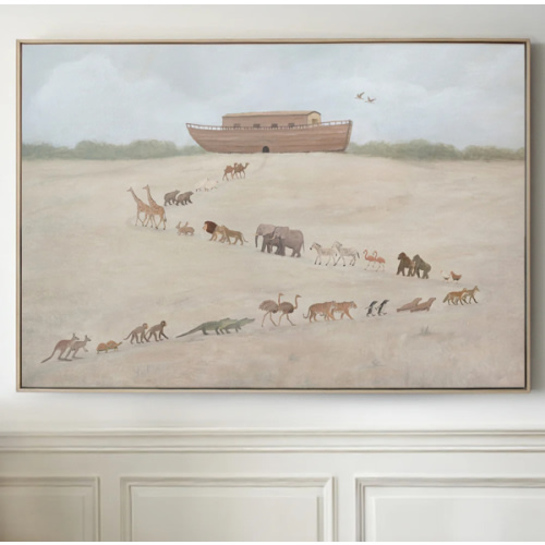 Noah’s Ark | Christian Canvas Wall Art | Soft Neutral Palette of Peace – Christian Modern