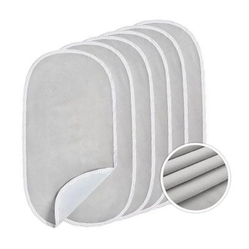 TILLYOU Changing Pad Liners 6PK - Waterproof Flannel Cotton, 27" x 13" - Perfect for Baby Diaper Changing Needs, Gray