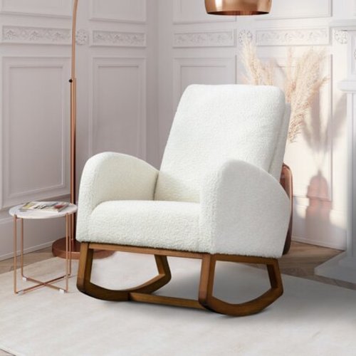 Gallinas Solid Wood Rocking Chair - White