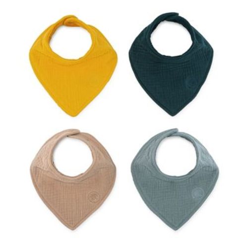 Parker Baby Co. Dune Muslin Bandana Drool Bibs 4 Pack