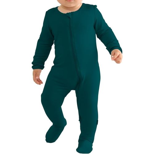Long Sleeve Baby Footies Bamboo Rayon Romper Infant Double Zipper One-Piece Clothes Boys Girls Outfits