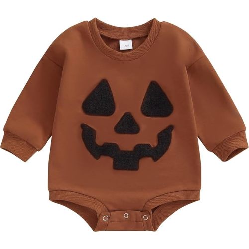 Baby Halloween Outfit Boy Girl Pumpkin Patch Sweatshirt Romper Sweater Shirt Cute Newborn Toddler Clothes