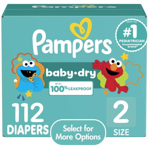 Pampers Baby Dry Baby Diapers Size 2, 112 Count (Select for More Options)