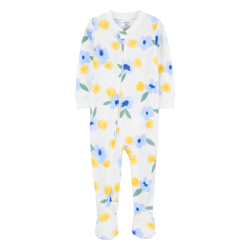 Baby Girl Floral Waffle Knit Footie 1-Piece Pajamas - Carter's | Carter's
