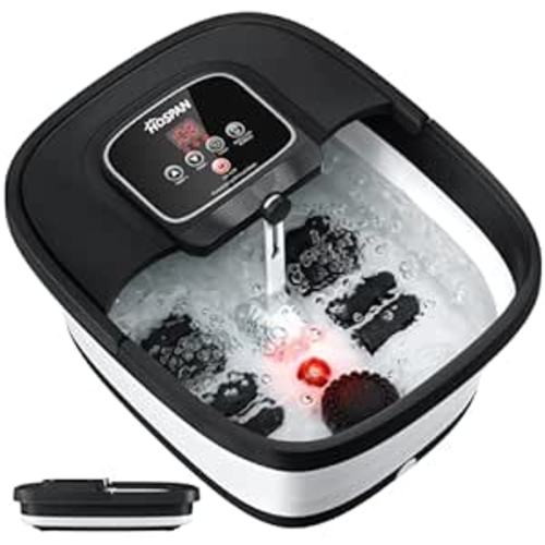 Amazon.com: HOSPAN Collapsible Foot Spa with Heat, Bubble, Red Light, and Temperature Control, Foot Bath Massager with 8 Shiatsu Massage Rollers, Pedicure Foot Spa for Relaxation and Stress Relief, Black : Beauty & Personal Care