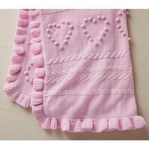LoveShackFancy Textured Hearts Baby Blanket | Pottery Barn Kids