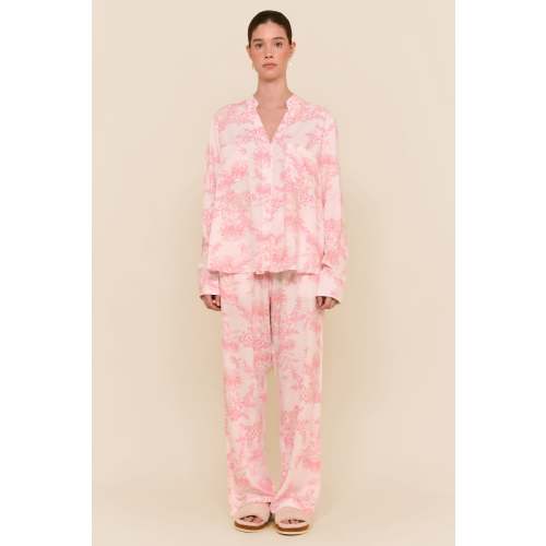 Maggie Pyjama Set - Long - Summer Toile - Pink – Piyama USD