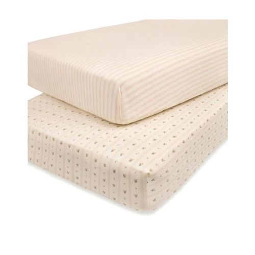 Ely's & Co. Fitted Crib Sheet 100% Combed Jersey Cotton Pink For Baby Girl (pink Tulip Collection)