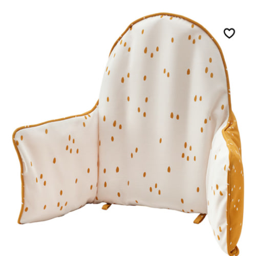 ANTILOP Supporting cushion and cover - dark yellow/white dotted