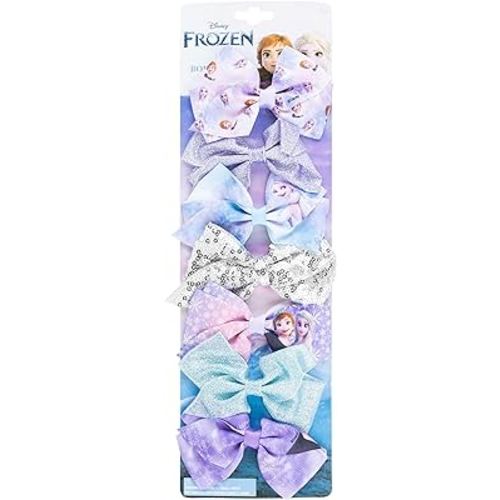 Disney Frozen II Girls 7 Piece Princess Hair Bow Set, Alligator Clip, Accessories for Ages 3+