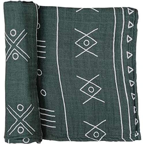 Mebie Baby Alpine Muslin Swaddle, Modern and Neutral Swaddle Blanket for Baby Girl or Boy, Soft Baby Blankets, Newborn Swaddle Blanket, 0-3 Month, Comfy Wrap, Baby Essentials & Gifts