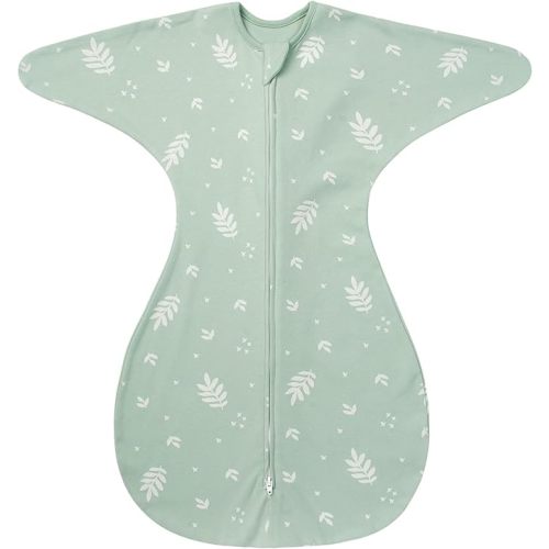 ZIGJOY Baby Transitional Swaddles for Newborns: 0.5 Tog Arms Up Sleep Sack 3-6-12 Months Soft Cotton Shark Fin 2 Way Zipper