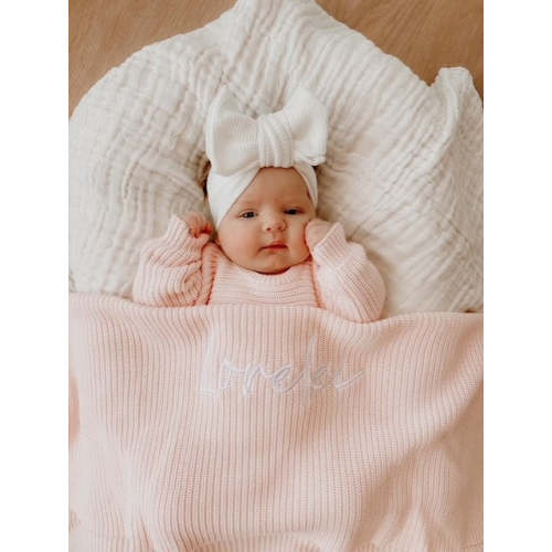 RIBBED BABY BLANKET | PINK