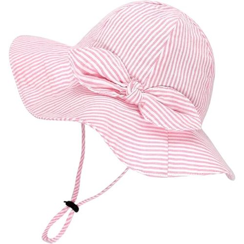 jerague Toddler Kids Baby Girl Breathable Sun Hat Cotton Foldable 50+ SPF Protective