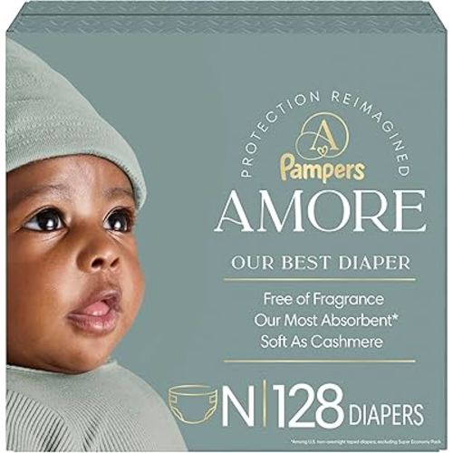 Pampers Amore, Size 0 (up to 10 lbs), 128 Count, Our Best Diaper