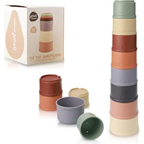 8 PCS Nesting Cups Toys, Fun Educational Stack Up Cups Nesting Cups Rabbit Baby Stacking Cups for Babies 6-12 Months, Drain Holes Fun for Bath, Pool, Water, & Sand Play Sifting & Sprinkling