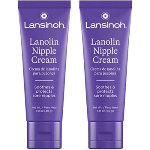 Lansinoh Lanolin Nipple Cream Safe for Breastfeeding Baby, 100% Natural Nipple Butter for Mom, Breastfeeding Essentials, 1.41 Ounces (2 Pack)