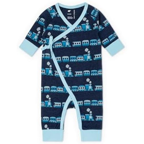 monica + andy Kimono Tie Long Sleeve One Piece, 100% Organic Baby Clothes for Girls & Boys, Preemie, Newborn & Infant
