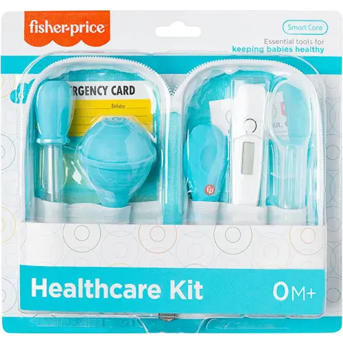 Fisher-Price 6-Piece Baby Healthcare Kit, Newborn Essentials, Baby Gift Set, Includes Medicine Dispensers, Aspirator, Baby Nail Clippers, Baby Thermometer