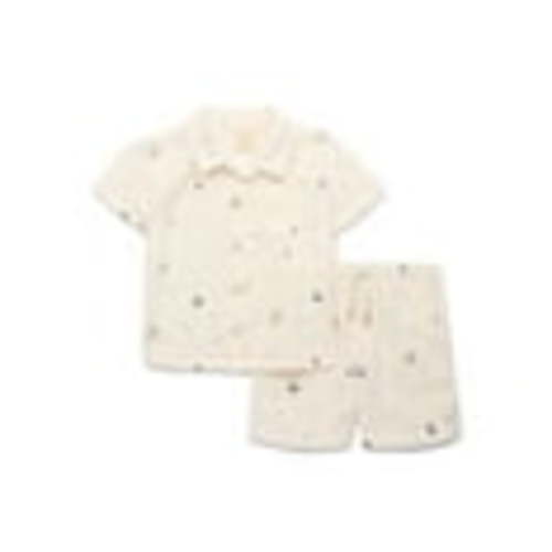 easy-peasy Toddler Boys’ Organic Cotton Shirt and Shorts Outfit Set, 2-Piece, Sizes 18M-5T