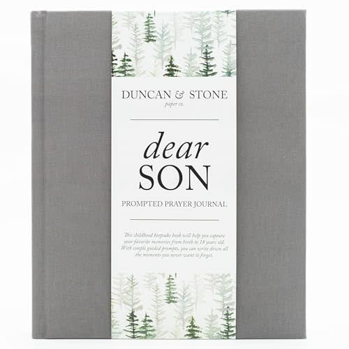 Baby Memory Book - Childhood Memory Book For Milestones - Baby Photo Album with Writing Space - Family Keepsake Journal w/Prompts (Grey,230 Pages)