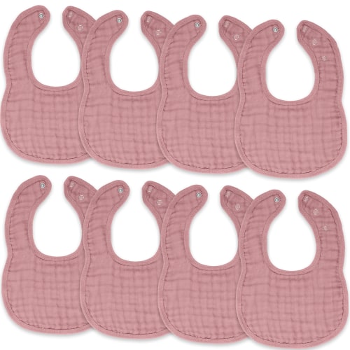 Muslin Bibs in Mauve