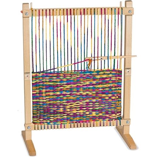 Melissa & Doug Wooden Multi-Craft Weaving Loom (Arts & Crafts, Extra-Large Frame, Frustration-Free Packaging)