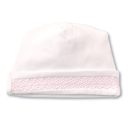 Hand Smocked CLB Charmed White/Pink Hat
