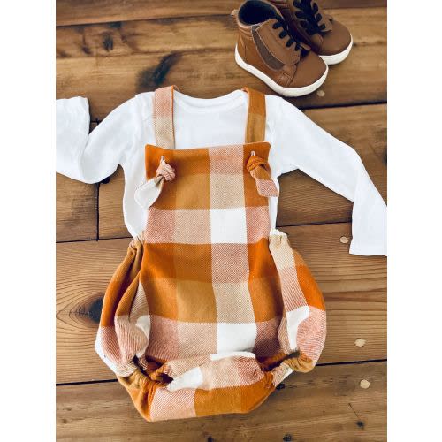 Plaid Cotton Fall Baby Romper, Toddler Thanksgiving Outfit Plaid, Plaid Bloomers, Fall Outfit Baby, Boys Girls Fall, Pumpkin Patch Outfit