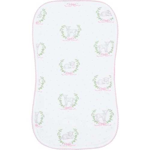 Pink Lamb Print Burp Cloth - Nellapima | Maisonette